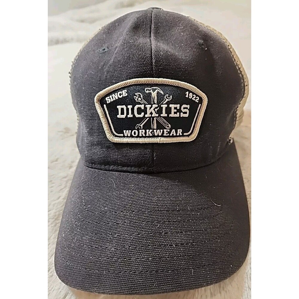 DICKIES‎ Since 1922 Workwear Vintage Snapback Foam Mesh Trucker Hat Cap Navy Tan